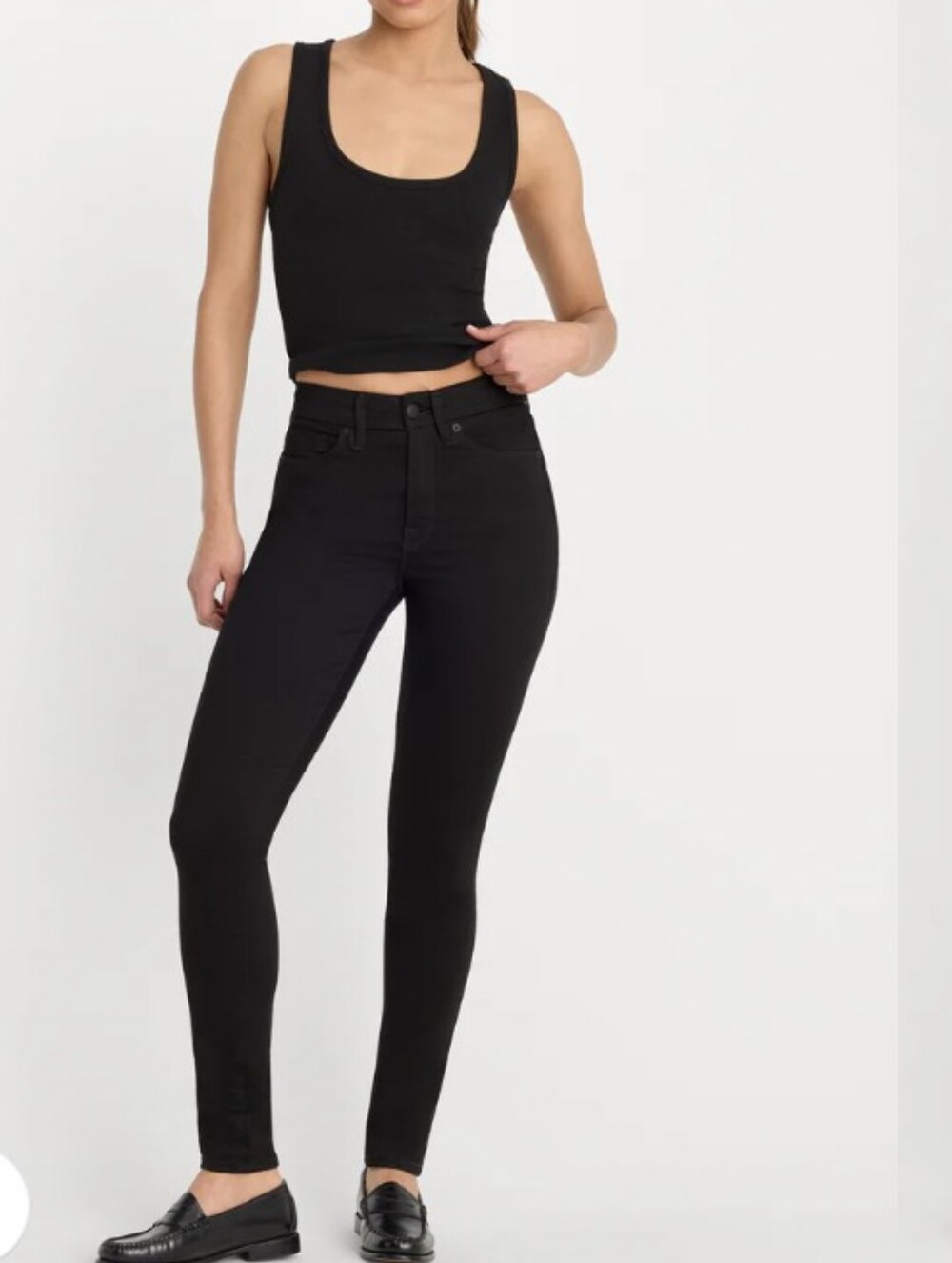 Good American Black Good Legs Sculpting Skinny Jeans Size 0/25 NWT